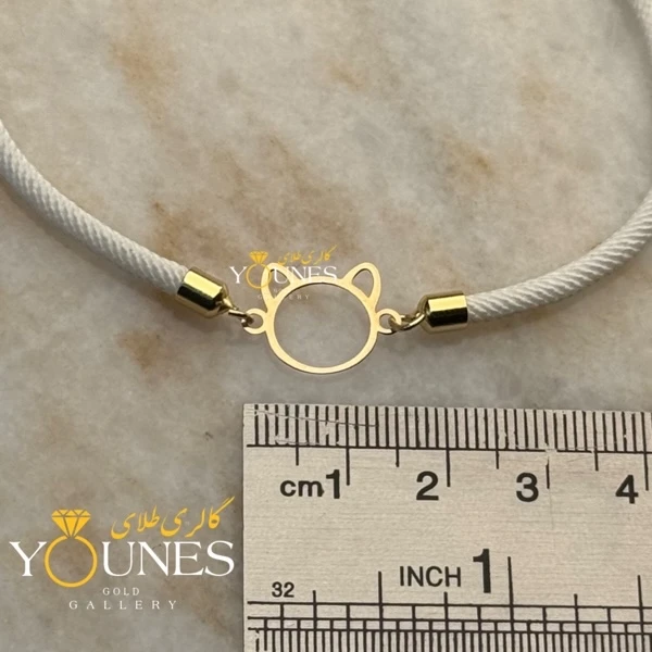 دستبند گربه‌ای پیشی طلا لیزری